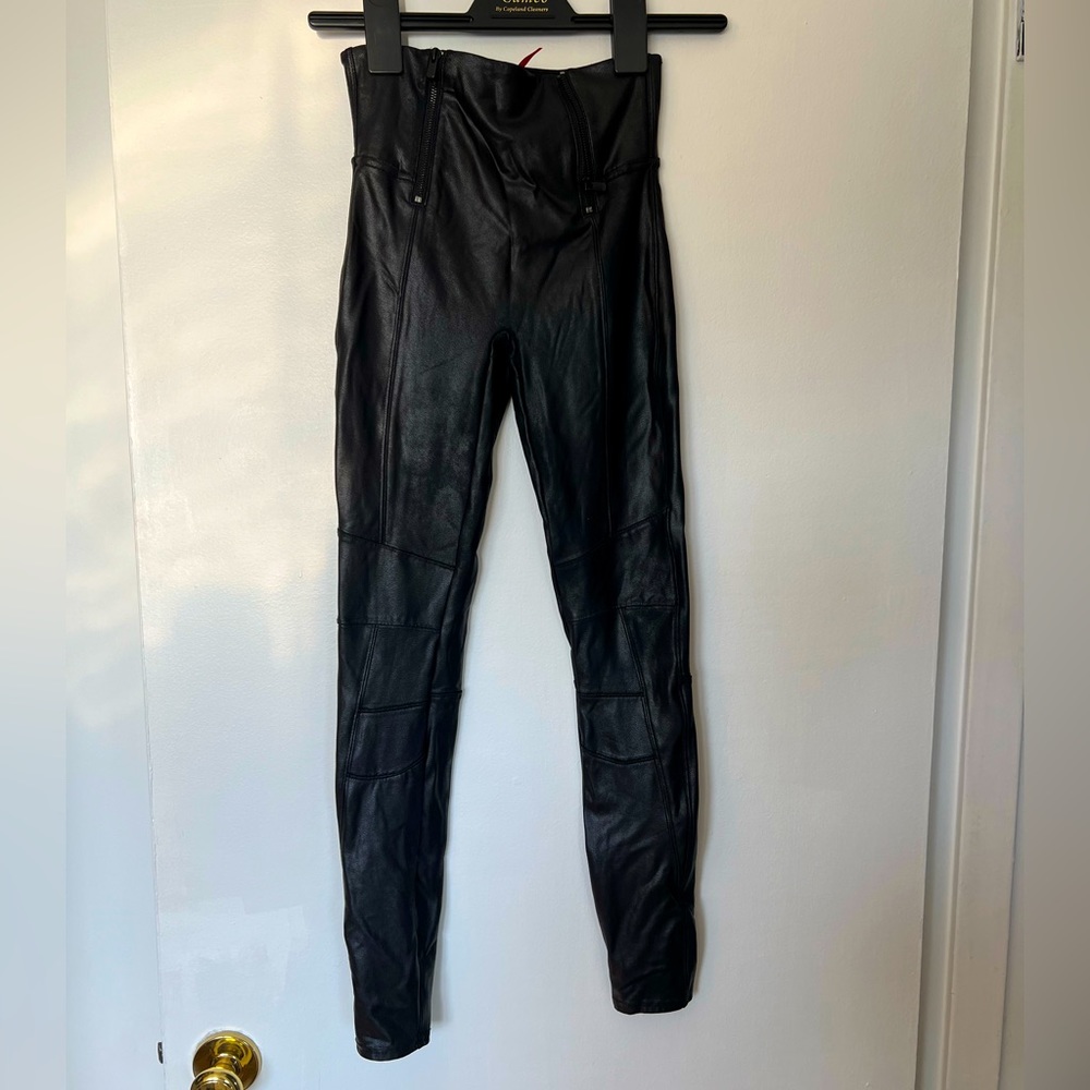 Spanx Faux Leather Moto Leggings